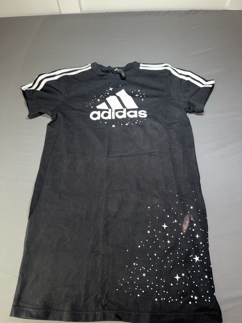 adidas Women’s Celestial XS Black Cotton Crew Neck Short Sleeve Star Logo Tee